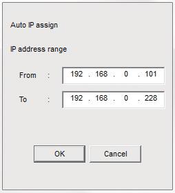 Note Se gli indirizzi IP vengono assegnati automaticamente facendo clic su IP assign prima di fare clic su Apply, le eventuali impostazioni già immesse verranno sostituite.