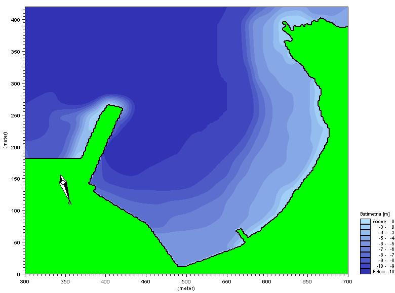 Figura 11 Batimetria utilizzata