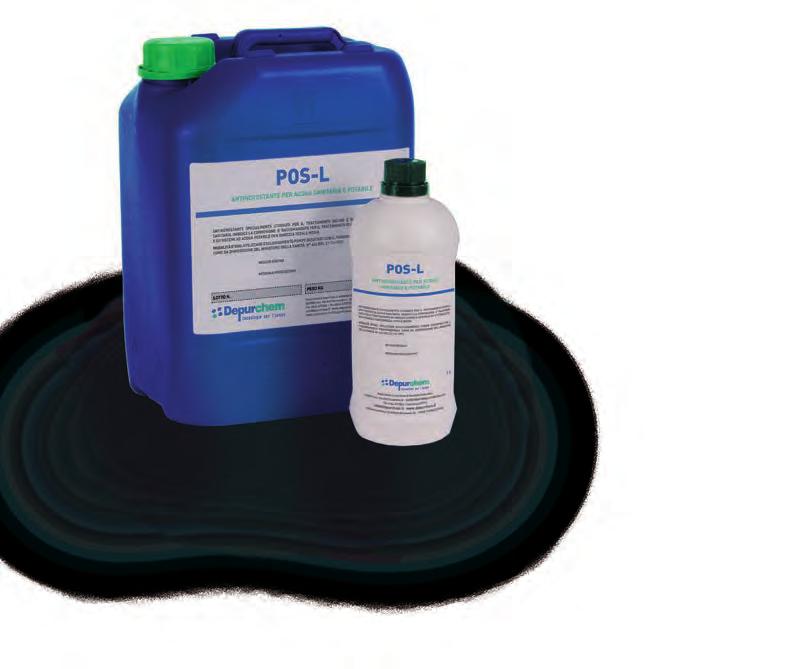 ANTINCROSTANTE PER USO ALIMENTARE POS-L POS-L è un prodotto specificamente studiato per prevenire la deposizione calcarea nei circuiti ad acqua fredda e calda potabile.