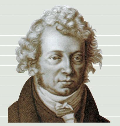 Fisico, matematico, e chimico francese, André- Marie Ampère (1775-1836) rivelò precoce talento matematico e memoria straordinaria. Suo padre era un giudice e fu ghigliottinato nel 1793.
