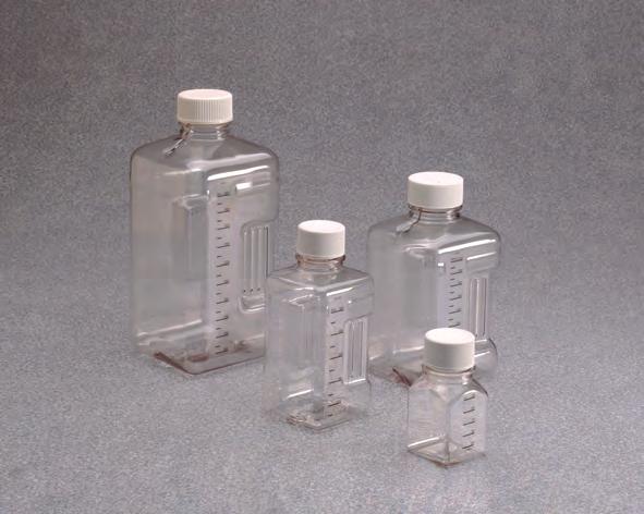 Bottiglie Biotainer Bottiglie Biotainer in PETG 4 In PETG chiaro, sterile 4 Graduate 4 Ideali per temperature di stoccaggio da -40 C a 70 C 4 Con tappo ø ø L x l x h