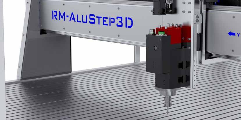 L RM-AluStep3D può essere usata per la prototipazione e la lavorazione di materiali come il legno, la plastica e la resina.