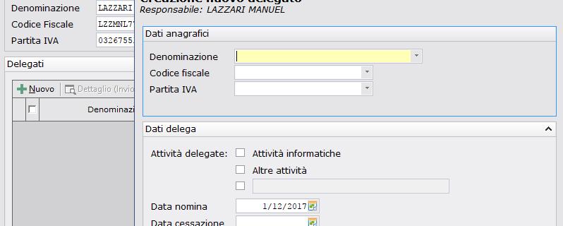 UTENTI: indicare l'utente/i produttore preposto al caricamento ed alla