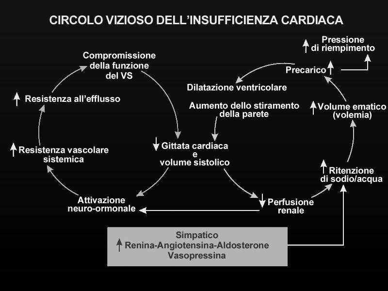 Scompenso cardiaco e meccanismi di compenso Lo scompenso cardiaco si verifica quando il cuore non è in grado di pompare sangue in quantità sufficiente per soddisfare i bisogni metabolici dell