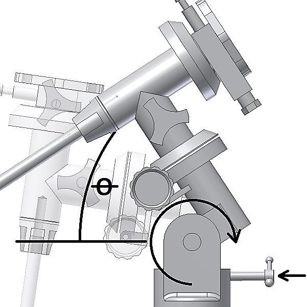 Come stazionare la testa equatoriale. Puntate l'asse di ascensione retta del telescopio in direzione nord (figura 18).