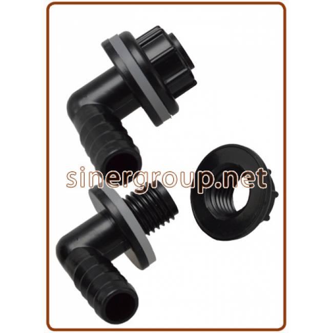 : 15000405 Raccordo portagomma 90 / Troppo pieno 3/8" : 15000421