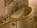 Gold furniture with crystal bronze top and relief handles. Regent/75 mirror.