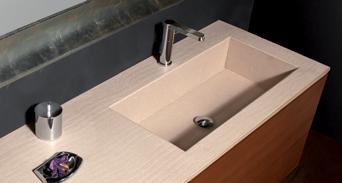 Top con lavabi integrati in marmo tecnico Questi top, eleganti e funzionali, rappresentano la massima espressione del design applicato alla qualità dei materiali e godono di elevate caratteristiche