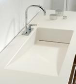 wengè, top with integrate Whitestone washbasin - W 180 cm (total width 230