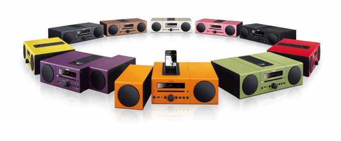 la musica preferita Music Enhancer Sintonizzatore FM integrato con Radio Data System Potenza in uscita 15 W x 2 Dimensioni (L x A x P): 180 x 127 x 273 mm Peso: 2,7 kg Viola Arancione Verde Rosso