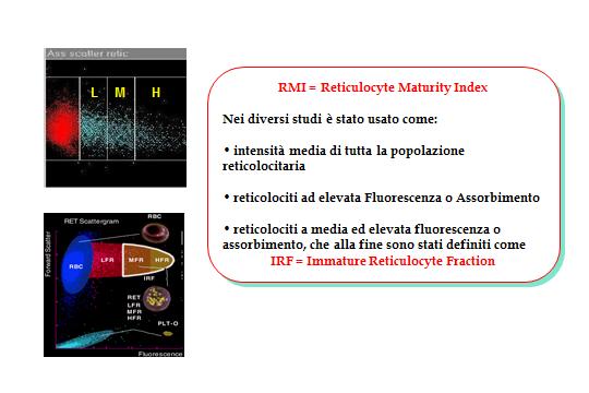 Analogamente agli indici eritrocitari i contaglobuli di ultima generazione sono in grado di fornire nuove informazioni sui reticolociti calcolando i relativi indici: MCVr (110 fl 20%>GR) CHCM (MCHC;