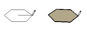 Strumento Poligono Utilizza lo strumento Poligono per disegnare entità poligono regolari. Attiva lo strumento Poligono dalla tavolozza strumenti, oppure selezionando Poligono dal menu Disegno.
