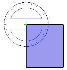 7. Fai clic per misurare l'angolo. La misura dell'angolo apparirà nel VCB. Il valore mostrato nel VCB viene definito valore di rotazione angolare.