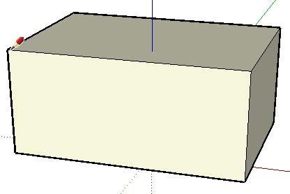 Manca una linea per finire una scatola 3D. Osserva che quando questa linea viene disegnata, vengono create due facce (la faccia superiore e quella anteriore).