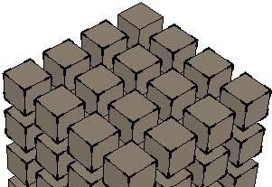 L'immagine seguente mostra una serie di cubi con linee e linee estese.