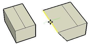 Infine, l'immagine seguente mostra come il bordo superiore più a sinistra viene spostato verso sinistra. Il modello viene deformato in una forma trapezoidale.