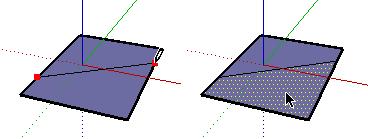 Tre o più linee complanari, che si intersecano nei punti di fine e inizio (formando un anello) generano un'entità faccia.