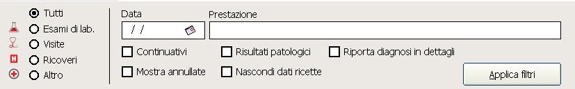 Per gli accertamenti la schermata mostrerà tutto lo storico delle prescrizioni con la possibilità di effettuare delle ricerche impostando i filtri desiderati.