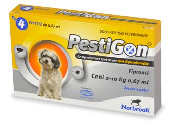 Per cani di piccola taglia da 2 a 10 kg. 4 pipette. (4 x 0,67 ml).