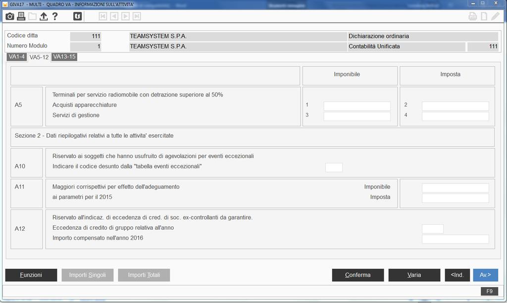 2.2 SEZIONE II Dati riepilogativi relativi a tutte le attività esercitate Tale sezione prevede l indicazione di alcuni particolari dati relativi alle attività svolte dal soggetto.