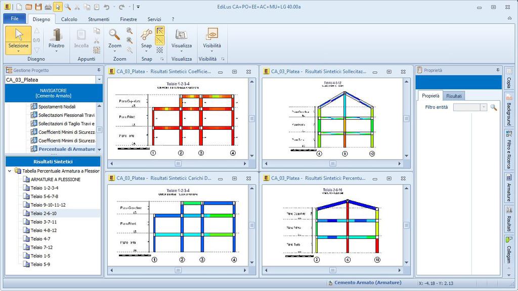 Calcolo Strutturale Elaborati Elaborati di progetto Con EdiLus- si ottiene la Relazione di Calcolo, i Tabulati, i Grafici sintetici, la Relazione Geotecnica, il Computo Metrico e il Piano di