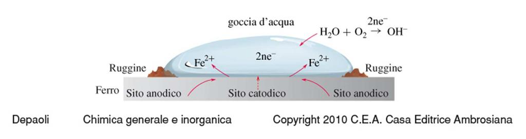 La formazione di Fe(OH) 2 solido è l inizio della corrosione del Fe che si ossida poi a Fe(III) e siarrugginisce 2