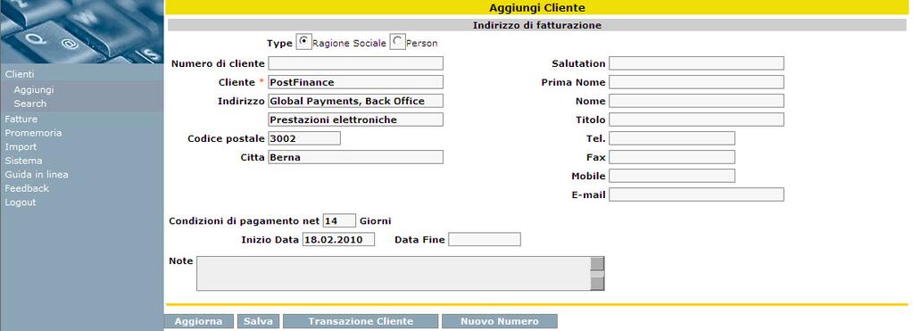 3.2 Esempio se non siete soggetti all IVA Registrare i dati come nell