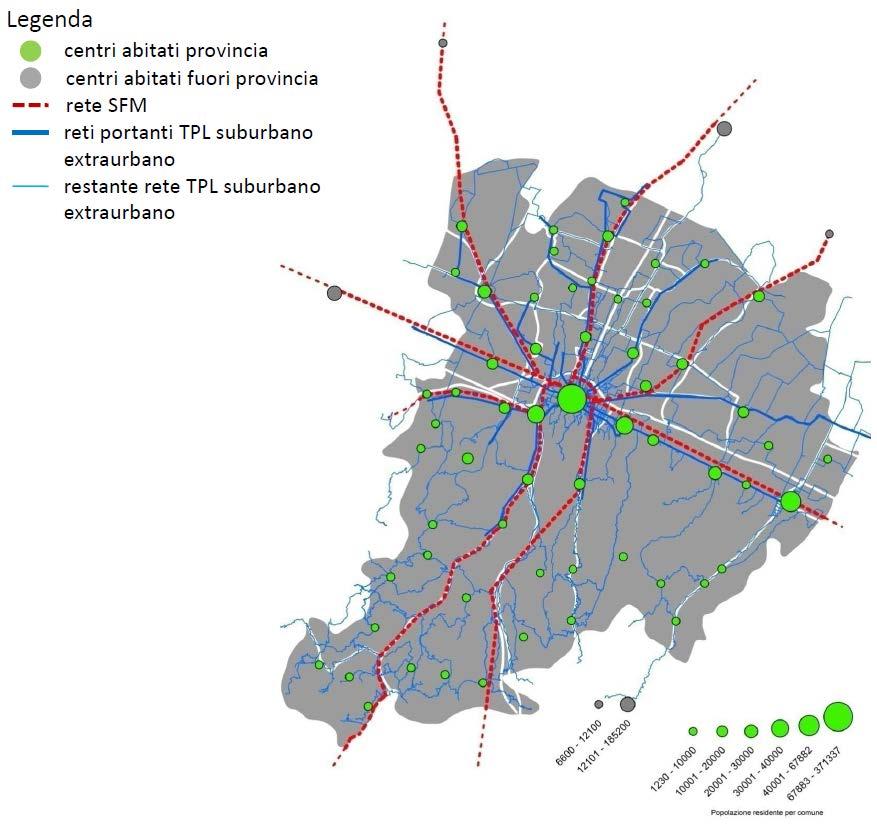 Offerta di mobilità: rete del TPL BUS URBANI BOLOGNA 341 km di rete (38 su corsia preferenziale) 5240 corse al giorno 320.