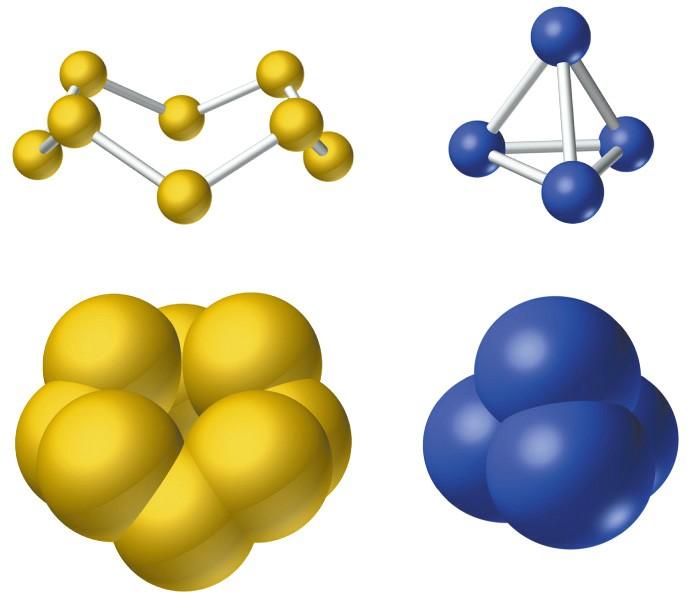 Elementi che esistono come molecole Gli atomi di alcuni non-metalli formano molecole discrete.