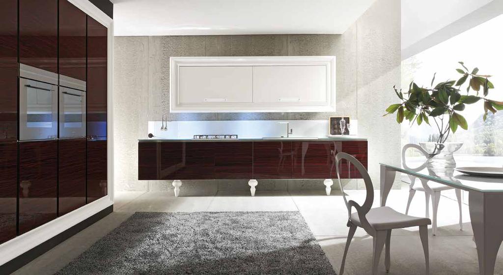 SERIE) VETRO TREE VETRO LISCIO A contemporary scenario for the kitchen.