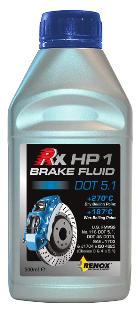 RX HP 1 Brake Fluid è comunque adatto per i sistemi di freni idraulici e frizioni di qualsiasi tipo di auto, veicolo commerciale e motociclo, tranne i mezzi che richiedono un fluido a base