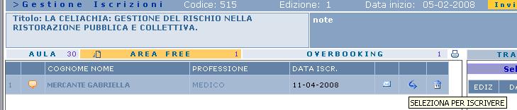 Posizionandosi sul callout il sistema visualizza in note le informazioni riguardanti il nominativo prescritto, nell elenco ci sono le informazioni rispetto alla professione del prescritto, la data di