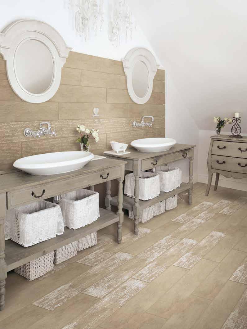 ROMANTIC APPEAL LOVELYWOOD IS A GRES PORCELAIN COLLECTION IN SIZE 20X120, LIKE THE BIG WOODEN PLANKS.