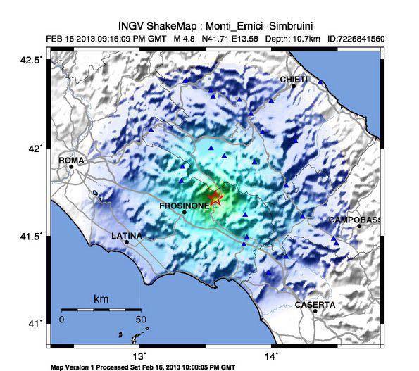 Mappe di scuotimento L intensità strumentale nell area epicentrale