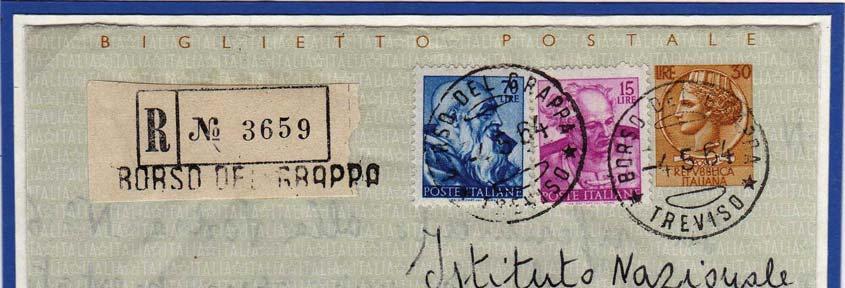 Biglietto Postale Raccomandato 115 Lire α 130L.