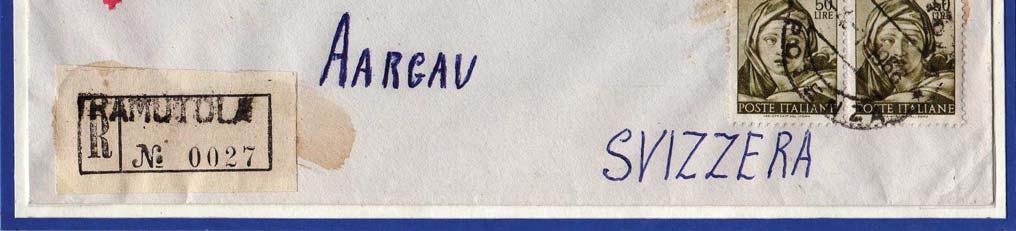 Espresso spedita da Tramutola con destinazione Svizzera in data 04-01-1966