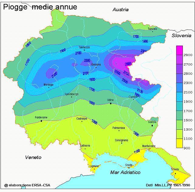 Clima: 1961-2000 http://www.osmer.fvg.it/it/climatologia/n_clima.