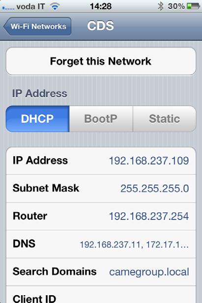 TELEGESTIONE IMPIANTO (IPHONE-IPAD / SWPC) Verifica impostazioni per connessione locale (LAN o wifi) INT.