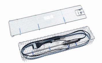 massimo di 14 strumenti di Ø da 2,5 a 10 mm, incluse guide scorrevoli con supporti in silicone, rastrelliera con cestello 39502 V per cassetto e cestello