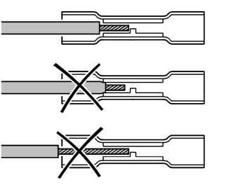 Illustrazione B Sbucciare l'estremità dei cavi come indicato nella tabella sopra, utilizzando le pinze per sbucciare, nr. cat. 9512620.