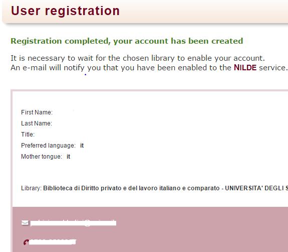 Utenti UNIMC: registrare il servizio Al termine della registrazione compare un messaggio che conferma la creazione dell