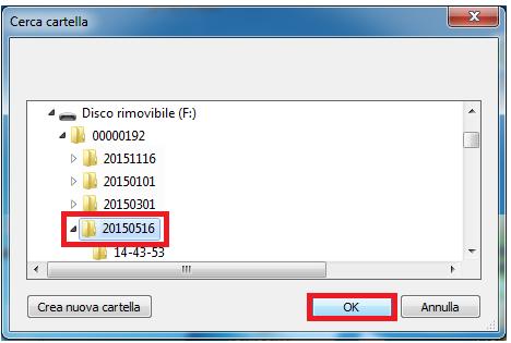 Per avviare il programma SW7200 è necessario selezionare con Inserire nel pc il supporto USB utilizzato in precedenza per scaricare le letture dal concentratore dati e premere "Seleziona percorso"