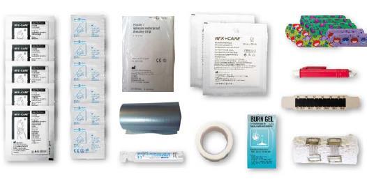5 cm x 2 m 1 Calico Tri-bandage 96 x 96 x 136 cm PRICES WITH STANDARD PRINT 1 First aid dressing, 8 x 10 cm ITEM PRINT 25 50 100 250 500 1000 2500 10 Dry swab in paper film 5 x 5 cm XP-WP1 1 Ad.