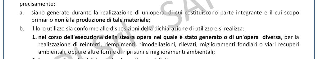 LA GESTIONE DELLE TERRE E ROCCE DA SCAVO come sottoprodotto nei cantieri non soggetti a VIA o AIA REQUISITI Per poter utilizzare le terre e rocce come sottoprodotto esse devono soddisfare i seguenti