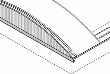 11- Inserire il profilo fermalastra per spessore 10 mm (cod. M9R4) tagliato in lunghezza pari alla larghezza esterna dei cordoli (L) + 200 mm.