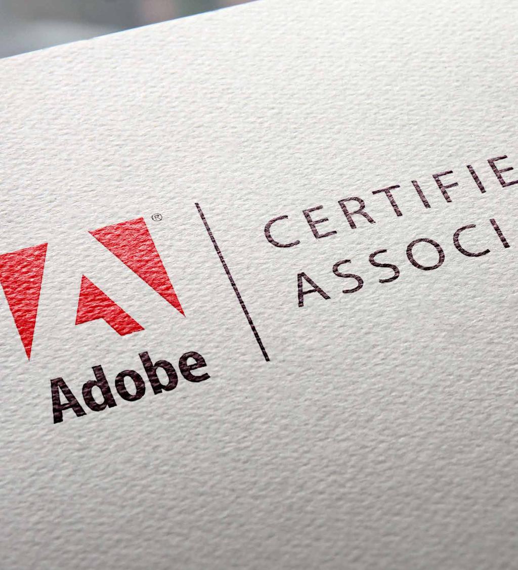 Certificazioni Adobe Al termine del percorso di studi gli allievi saranno preparati, tramite una formazione dedicata, a sostenere gli esami di certificazione ACA (Adobe Certified Associate).