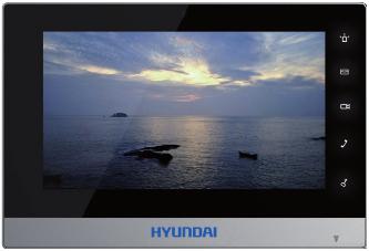 HYU-135 MONITOR IP A COLORI DA 7 LCD colori da 7 (800x480) Touch screen capacitivo 5 pulsanti meccanici Cattura immagine e registrazione in supervisione e chiamata (memoria interna) connessioni