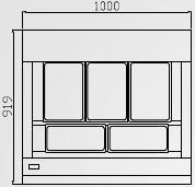 CONFIGURAZIONE CON VASCHETTA DA 360x250mm - 360x165mm mod. ALBA 3 vaschette mm360x250 - lt 5,2 mod. ALBA 2 vaschette mm360x165 - lt 5,2 mod. ALBA 4 vaschette mm360x250 - lt 5,2 mod.