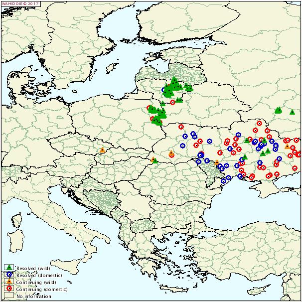 Mappa 2 situazione epidemiologica al 30 luglio 2017 Il laboratorio di riferimento dell'ue ha confermato, attraverso studi genetici basati sul sequenziamento di frammenti di isolati di virus