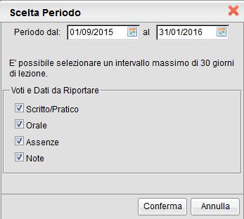 Alla conferma sarà disponibile il file PDF da salvare, visualizzare o stampare oppure creare un file XLS. (!